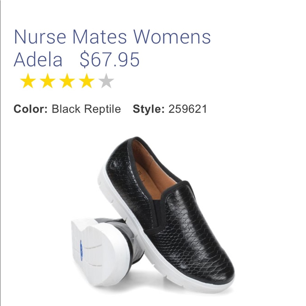 Nurse Mates Adela Black Reptile Shoes